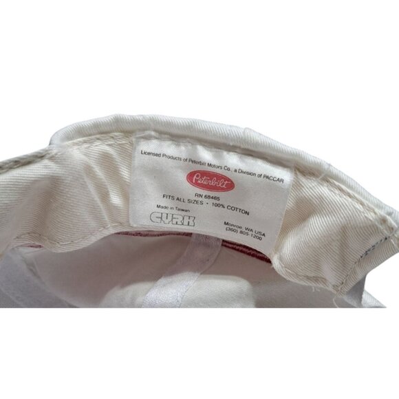 Peterbilt American Flag Truck Embroidered White Blue Adjustable Trucker Cap Hat - Picture 6 of 6